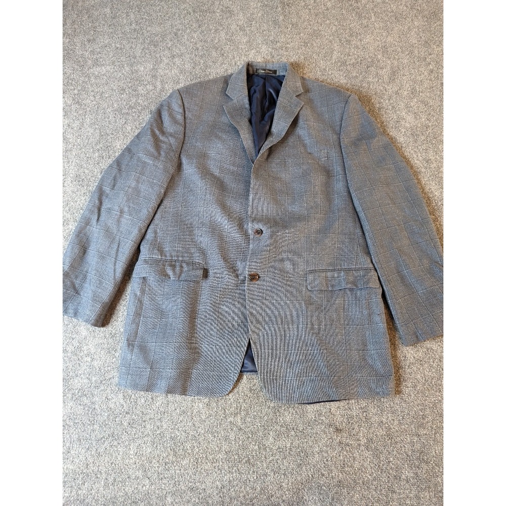 Lauren Ralph Lauren Men's Silk/Wool Blend Blazer Sz‎ 44L Gray Classic Two Button